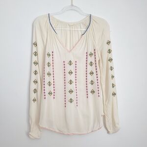 Gap Embroidered Boho Top Size Small